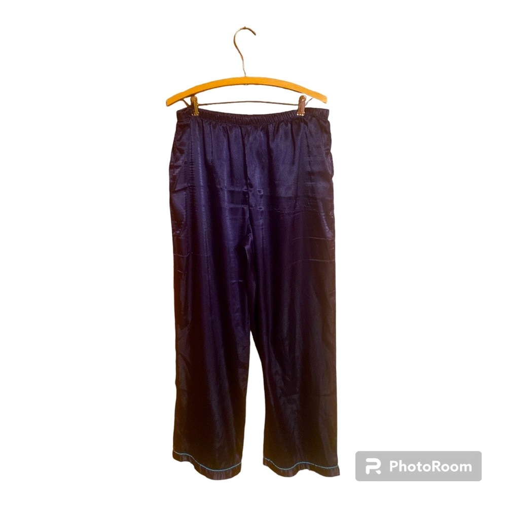 Jaclyn Smith Satin Navy Pajama Lounge Pants Women’s Size XL